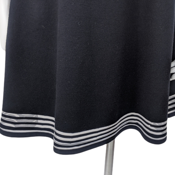 Catherine Malandrino Ponte Knit Fit and Flare Dress M Black Stretch Sleeveless - Picture 5 of 12